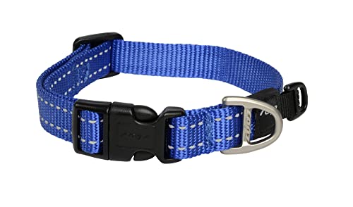 Image of Reflective Dog Collar for Medium Dogs, Adjustable from 12-17 inches, Blue