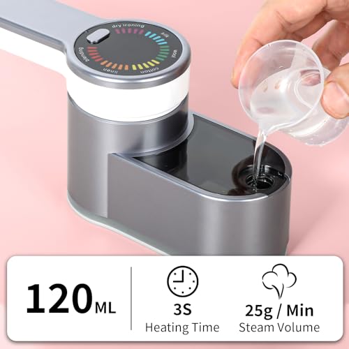 Tragbarer Reisedampfer Bügeleisen für Kleidung mit LCD-Display, 6 Modus Handheld Mini Kleidung Dampfbügeleisen mit 120 ml Wassertank, 1200W Small Garment Steamer, für Haus, Schlafsaal, Reisen