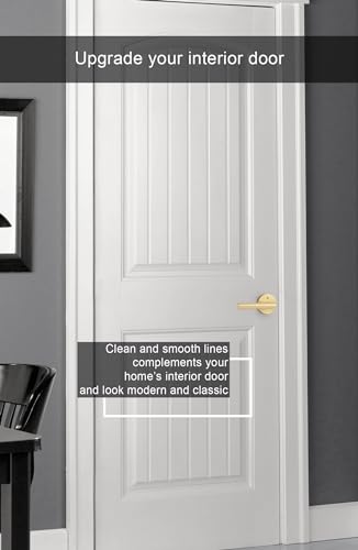 Goldenwarm 3 Pack Gold Door Handle, Interior Door Handle, Brushed Gold Privacy Door Handle, Satin Brass Door Lever For Bedroom And Bathroom With Lock thumb #3