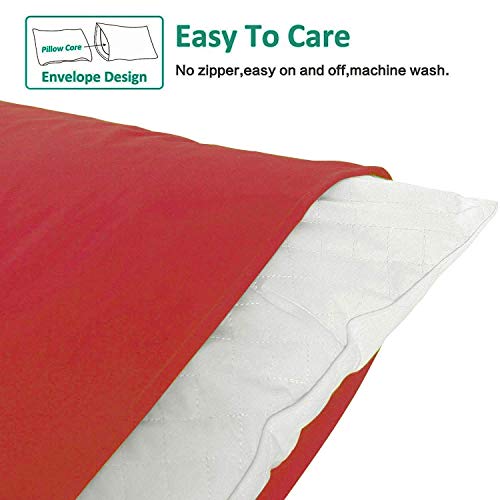 Image of NTBAY Standard Microfiber Pillowcases, 2 Pack, 20 x 26, Wine Red