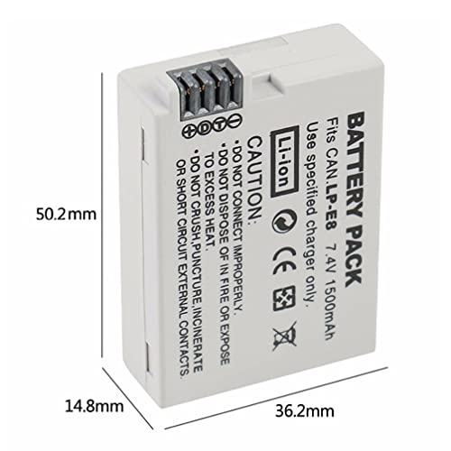 Pacote com 2 baterias LP-E8 LP E8 (1500mAh)+ carregador USB duplo LCD para Canon EOS Rebel T2i, T3i,