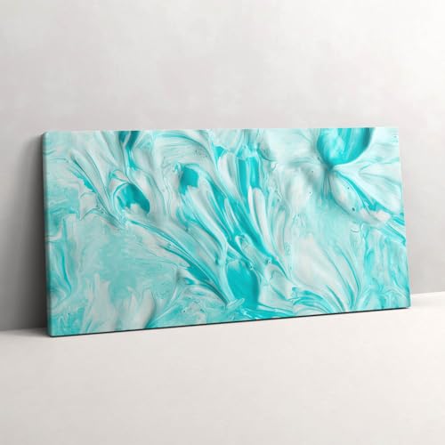 Image sur toile de maître Wallfluent 100x50cm, fond bleu abstrait aux finitions raffinées
