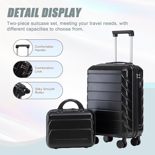 Image of Hardside Luggage, Lightweight Durable ABS Suitcase with Spinner Wheels, 20 /14 Inch