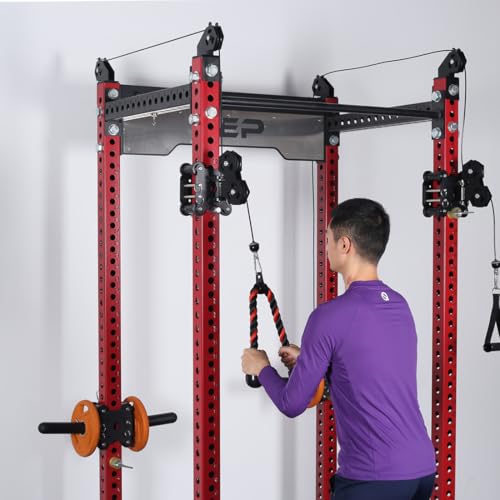 Image of Tricep Rope 27 & 35 inches 2 Colors Fitness Attachment Cable Machine Pulldown Heavy Duty Coated Nylon Rope with Solid Rubber Ends