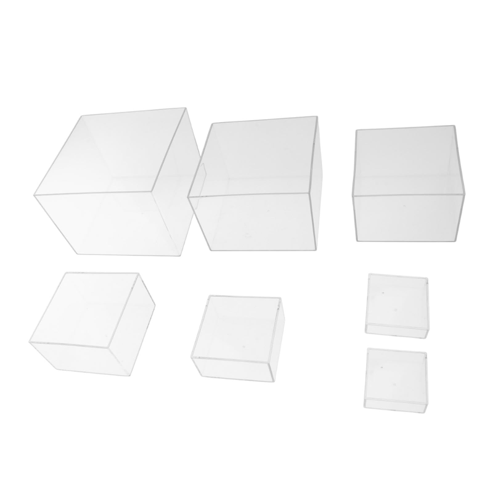 7x Acrylic Buffet Riser Acrylic Cube Display Riser Clear Food Display Stand Food for Candy Cake Small Figurine
