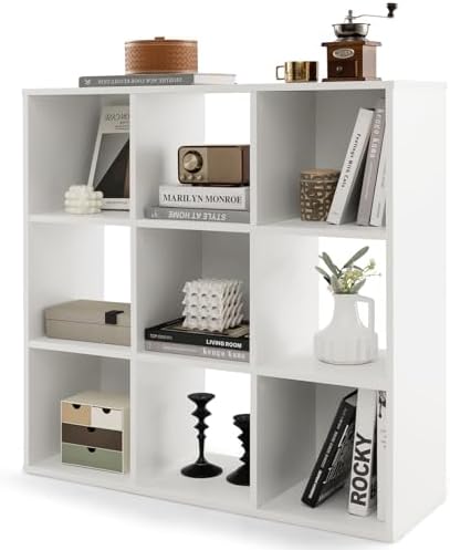 Bibliothèque Enfant 3 Niveaux – 10 Cubes – Chêne – 110x84x29.3 Cm – Rangement Jouets, Livres – Salon, Chambre - 12