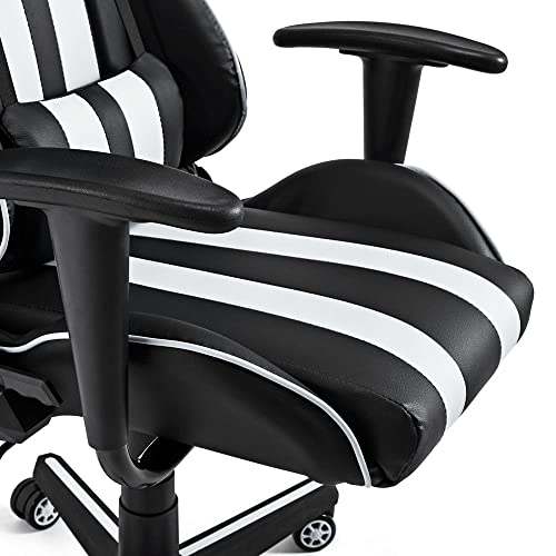 Moob Cadeira Gamer Reclinável Nitro Com Almofadas para Lombar e Pescoço Preto/Branco