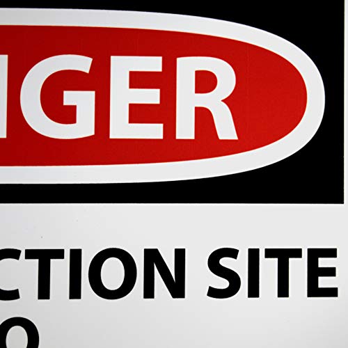 NMC D248RB DANGER – CONSTRUCTION SITE NO TRESPASSING Sign – 14 in. x 10 ...