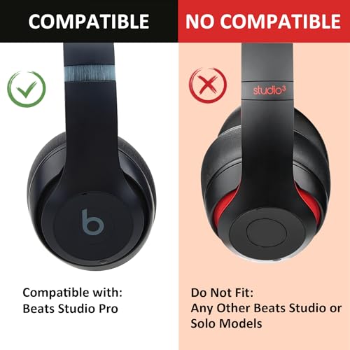 Almohadillas para oreja compatibles con Beats Studio Pro, reemplazo con espuma viscoelástica mejorada y cuero protein cómodo (Marrón profundo) miniatura 2