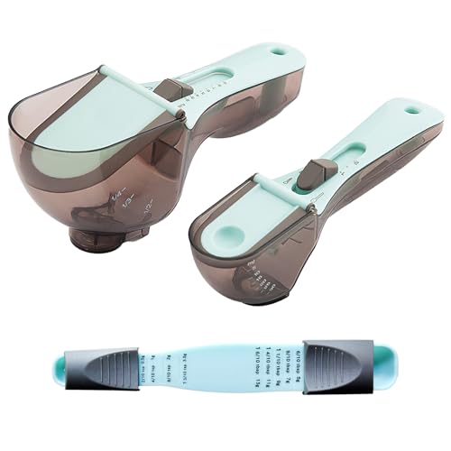 Adjustable Battery-free Baking Measuring Spoon, Adjustable Measuring Cup, Adjustable Magnetic Measuring Spoon Set for Baking, Cooking, Coffee