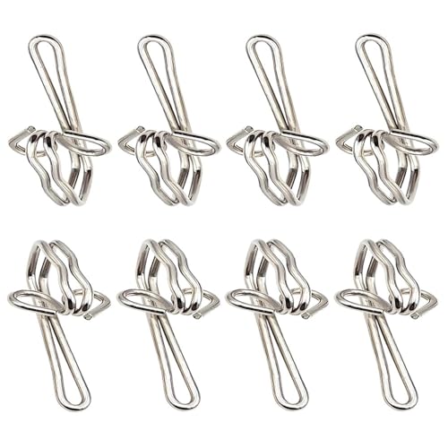 GZSYWZ 100 Pieces Curtain Hooks - Rustproof Metal Curtain Header Tape Drapery Hooks Heavy Duty Curtain Hooks Multi-Purpose Hooks Door Curtains Shower Curtains Accessories(Silver)