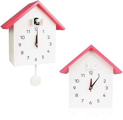 Amazon Co Jp モダンな鳩時計シンプルなファッション振り子時計鳥の声と自動夜の睡眠家族のリビングルームのユニークなガーデンアートの装飾 ホーム キッチン