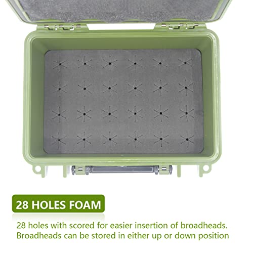 Wamlet Archery Broadhead Box Hunting Accessory Case Holds 28 Broadheads (Case Only) - Green #TOP1