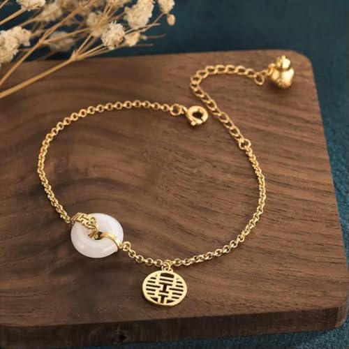 Bracelet donut jade blanc en argent 925, le bijou zen en calcédoine pour votre quotidien