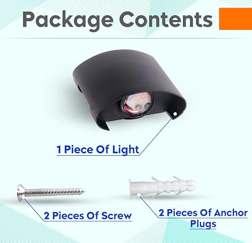 Image of Waterproof Up Down Led Wall Lamp, Aluminium IP65 Body 1+1 Ray, Multycolor, Indoor /Outdoor Decorative Wall Sconce Light(2 Ray Multy)