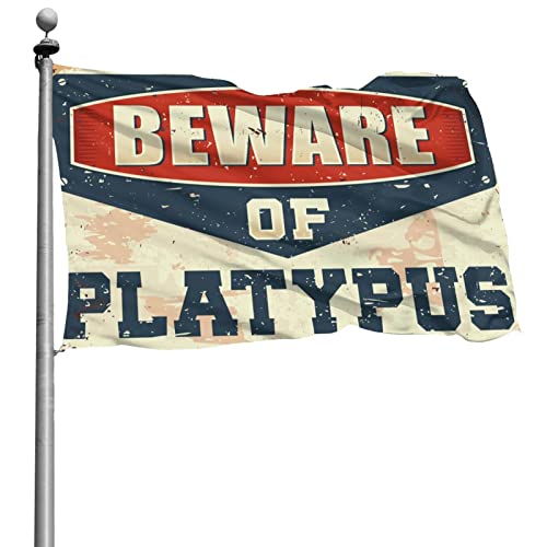 Drapeau pour chambre gars Beware of Platypus decoration etudiante et cour interieure