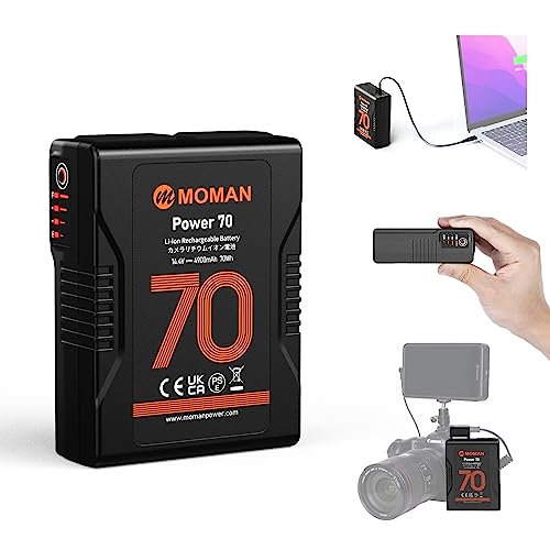 Moman V Mount Battery, 70wh/4600mAh Power 70 V Mount/VLock Battery 14