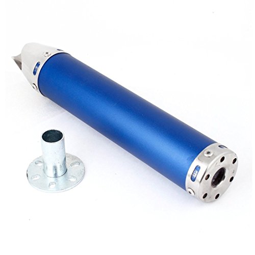 ZYHW 60mm 2.4 in Dia Shark Mouth Exhaust Muffler Pipe Silencer Blue