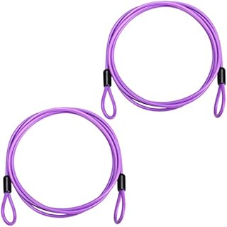 Drado Safety Cable Lock 2 Pack Lock Cable 2.5m Double Loop Security Steel Cable Lock Safety Wire Rope for Luggage Bicycle