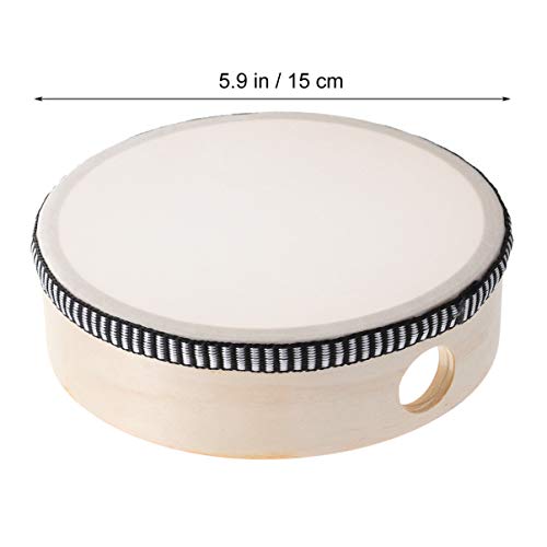 NUOBESTY Tambor de Mão Infantil Percussão Moldura de Madeira Tambor Instrumentos de Percussão Pré-Es