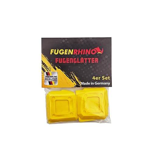 Fugenrhino - Profi Fugenglätter 4er SET | Silikon Abzieher mit 16 Fugenformen – Ihr Abzieher Werkzeug für perfekte Silikon Fugen | Hochwertige Silikon Spachtel für präzise und saubere Fugen