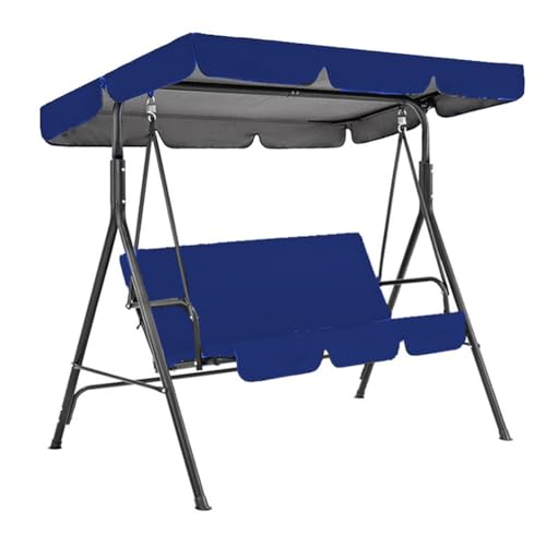 Tetto di Ricambio per Dondolo, A 3 Posti Tettino Parasole Universale Impermeabile Tetto del Dondolo da Giardino Telo per Altalena Hollywood Sostituzione,Blu,142 * 120 * 18cm