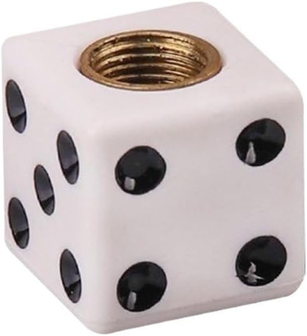 Universal Dice Car Tyre Air Valve Cap Dustproof Cap Bicycle Tires for Car Truck(White-1)