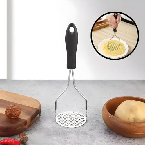 Amassador De Batata Legumes Feijão Espremedor Aço Inox Manual Ergonômico Amassador De Purês Escondid