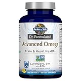 Garden of Life Dr. Formulated Advanced Omega Fish Oil - Lemon, 1,290mg EPA, DHA + DPA in Triglyceride Form, Single Source Omega 3 Supplement for Ultimate Brain & Heart Health, Non-GMO, 180 Softgels