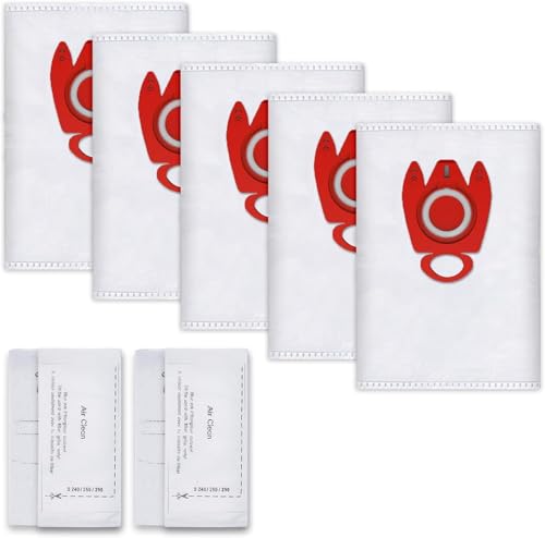 KEEPOW 5 Staubsaugerbeutel für Miele FJM Staubsauger, Complete C1, Compact C1 C2, S8340, S2 S3 S4 S5 S6 S7 Serie, Staubsauger Ersatzteile für Miele mit 2 Filtersätzen