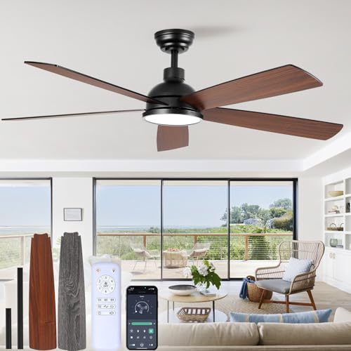 YZBEIMDAI 132CM Grande Ventilador de Techo con Luz, Doble Cara Aspas