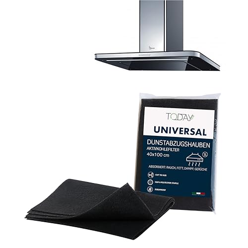 Today Universeller Aktivkohlefilter für Dunstabzugshauben 40x100 cm Zuschneidbar Geruchsfilter Fett- & Feuchtigkeitsaufnahme Italienische Sicherheit und Qualität
