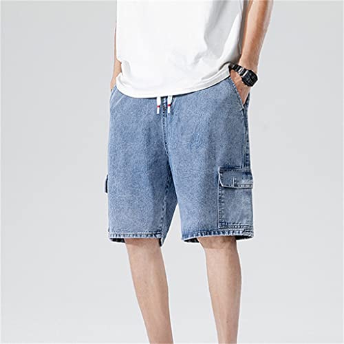 Short de jean bleu décontracté homme bermuda en denim stretch été