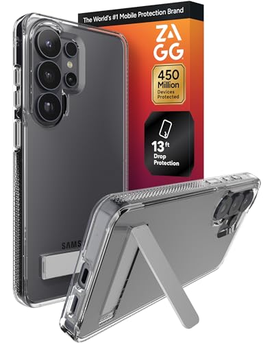 ZAGG Crystal Palace Samsung Galaxy S26 Ultra Case with Kickstand - Clear, 13ft Drop Protection, Graphene Reinforced, Crystal Clear Anti-Yellowing Slim Protective Cover