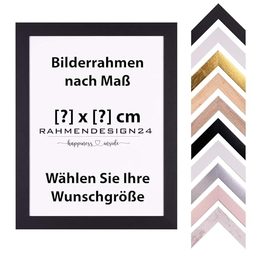 Rahmendesign24 Bilderrahmen Konfigurator | Anpassbarer Bilderrahmen | Alle Maße | Fotorahmen, Wechselrahmen, Posterrahmen, Auch als Puzzlerahmen geeignet