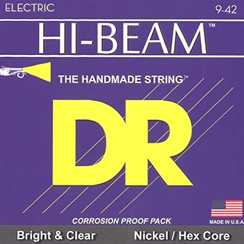 DR Strings Electric Guitar Strings, Hi-Beam, Hex Core 9-42 Cover