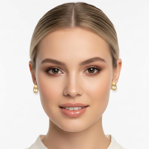 Aretes de clip dorados 16K para mujer miniatura 4