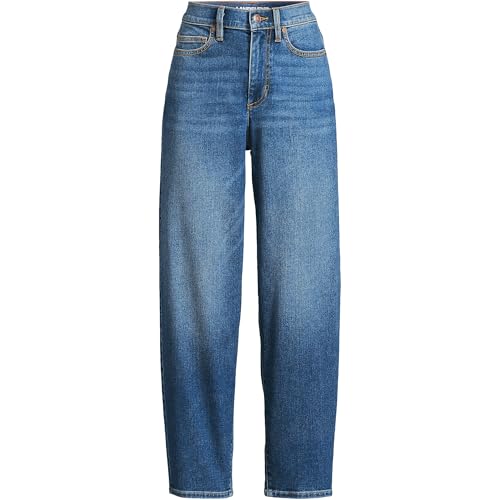 Lands' End Women's Recover High Rise Barrel Leg Ankle Jeans3