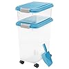 IRIS-USA-3-Piece-Airtight-Pet-Food-Storage-Container-Combo-with-Scoop-and-Treat-Box-for-Pet-Dog-Cat-and-Bird-Food-Blue-Moon 3-Piece Pet Food Container Combo