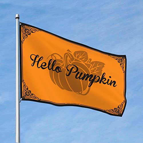 Drapeau citrouille Bonjour 152x244 cm : habillez vos grands murs vides facilement