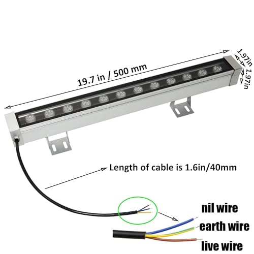 RSN LED Wall Washer 12W Linear Bar Light Outdoor Spot Lighting IP65 Warm White 3000K LED Wall Washer Lighting for Building Wall Billboard Decorating - Image 3