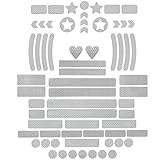 【Visibilidad mejorada】Pegatinas reflectantes para mayor visibilidad en caso de mal tiempo y en la oscuridad. Las pegatinas de diferentes formas son perfectas para cada lado de diferentes superficies y la capacidad de reflectividad garantiza que otros conductores siempre tengan visibilidad mientras conducen. Puedes poner pegatinas reflectantes en lugares de alta visibilidad para que te veas más llamativo por la noche o en días de niebla.