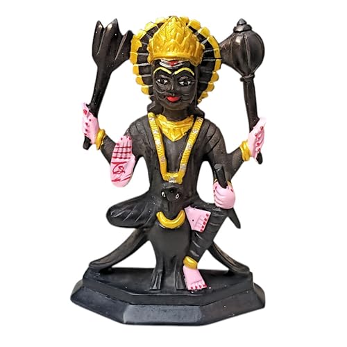 Estatua Lord Shani Dev 6.25 pulg 600 g piedra jabón