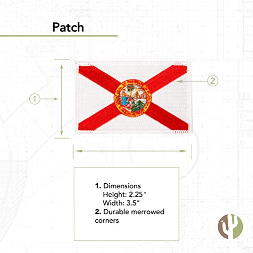 Florida Fl Flag Patch Bulk 3.5 Inch X 2.25 Inch State Iron On Sew Embroidered Tactical Backpack Hat Bags (3-Pack Patch) #TOP1