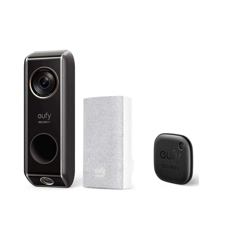 eufy Security Video Doorbell (Wired) S330 with Chime by Anker SmartTrack Link (Black, 1-Pack), Dual Cam, Delivery Guard, Security Camera