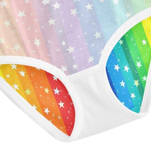 ZZKKO Rainbow Star Girls Underwear Toddler Panties for Girls Comfort Brief Size 2-8T4