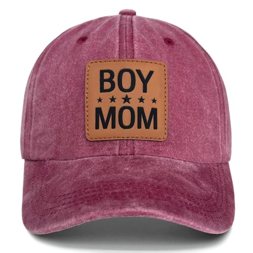 Image of Mother Mama Mom Hat for Women Leather Patch Baseball Mom Trucker Cap Gifts for Mothers Day Birthday