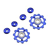 Auleswet 11T Bicycle Jockey Wheel Aluminum Sealed Bearing Release Chains Properly Bright Blue...