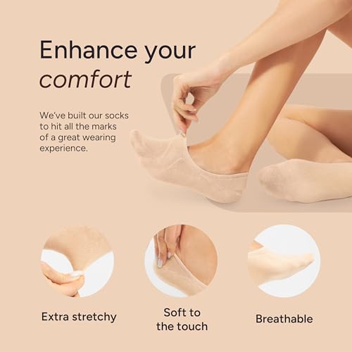 Image of Eedor No Show Socks Women - Low Cut Ankle, Non Slip