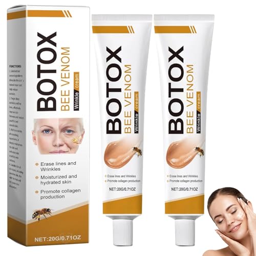2Pcs Bee Venom Cream Bee Venom Wrinkle Removal & Firming Moisturizing Lifting & Recovery for All Skin Type Anti-Aging Bee Venom Cream (2PCS 60g)